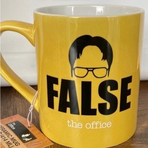 The office ceramic mug Dwight false NEW yellow black 14 oz Dunder Mifflin mug